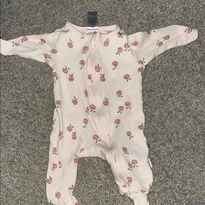 Peach Print Kids One Piece